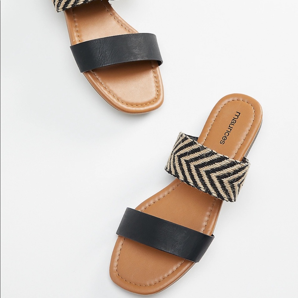 Chelsea Black Striped Weave Sandals Maurice’s